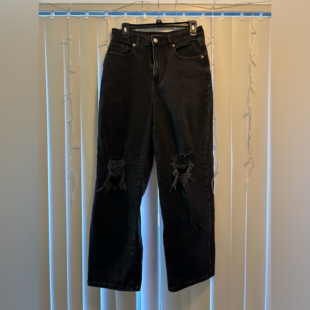 Black Highest Rise Baggy Ripped Jeans
